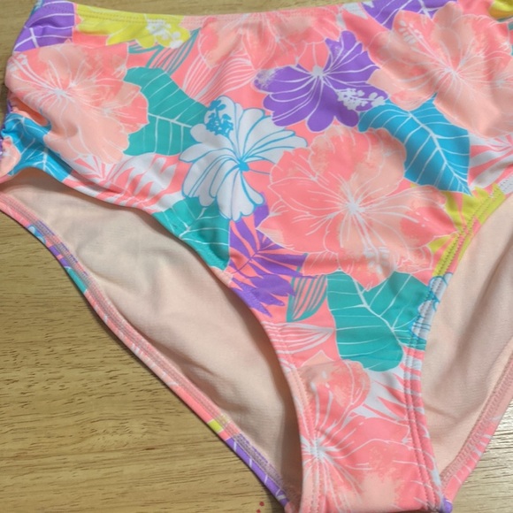 Juniors' SO® Floral Ruched High-Waist Swim Bottoms - Picture 6 of 7